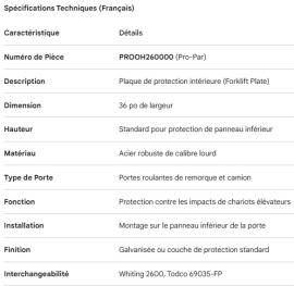 RENFORT PROTECTEUR DE CHARIOT &Eacute;L&Eacute;VATEUR