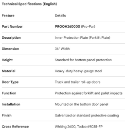 RENFORT PROTECTEUR DE CHARIOT &Eacute;L&Eacute;VATEUR