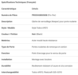 PROPAR ROLL-UP DOOR LOCK KEEPER TODCO STYLE 69572
