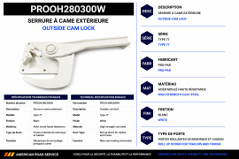 PROPAR ROLL-UP DOOR OUTSIDE CAM LOCK WHITE 77