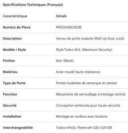 PROPAR ROLL-UP DOOR LOCK TODCO STYLE M.S.
