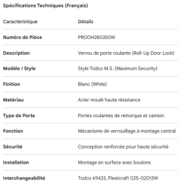 PROPAR ROLL-UP DOOR LOCK TODCO STYLE M.S.