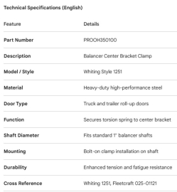 PROPAR BALANCER CENTER BRACKET CLAMP WHITING STYLE
