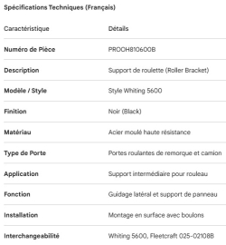 PROPAR ROLL-UP DOOR ROLLER BRACKET WHITING STYLE 5600