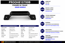 PROPAR ROLL-UP DOOR GRAB HANDLE BLACK WHITING STYLE 1715