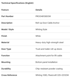 ANCRAGE DE CABLE DE PORTE