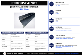 PROPAR ROLL-UP DOOR TOP SEAL BLACK 98"