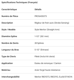 PROPAR SLACK ADJUSTER 1-1/2" - 28 SPLINE AUTO 5-1/2"
