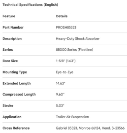 PROPAR SHOCK ABSORBER 1.63" BORE