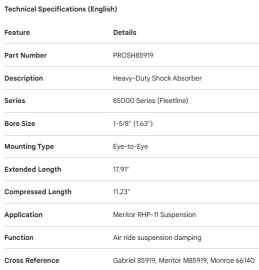 PROPAR SHOCK ABSORBER FOR MERITOR RHP-11