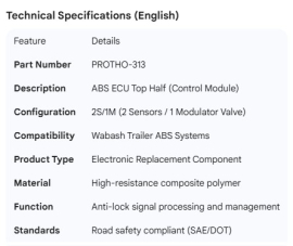 WABASH ABS 2S/1M TOP HALF ECU