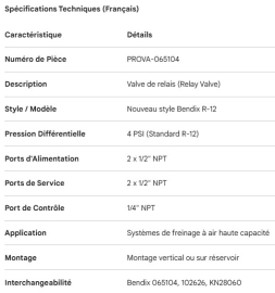 PROPAR RELAY VALVE NEW BENDIX R-12