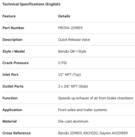 PROPAR QUICK RELEASE VALVE 3/8-3/8