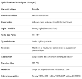 PROPAR SUSPENSION LEVELING VALVE NEWAY STYLE
