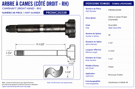 PROPAR CAMSHAFT RH INTRAAX S-24636-1R