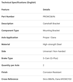PROPAR CAMSHAFT BRACKET