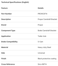 PROPAR CAMSHAFT BRACKET