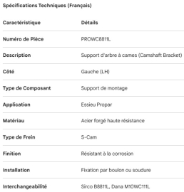 PROPAR CAMSHAFT BRACKET LH