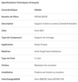 PROPAR CAMSHAFT BRACKET RH
