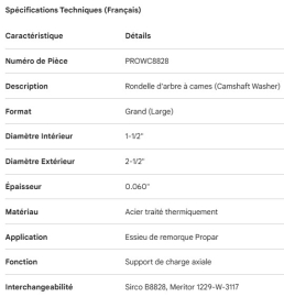PROPAR CAMSHAFT WASHER LARGE