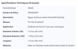 PROPAR CAMSHAFT BUSHING