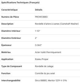 PROPAR CAMSHAFT WASHER