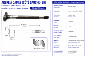 PROPAR CAMSHAFT LH 15-45/64"