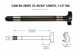 PROPAR CAMSHAFT RH 15-45/64"