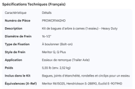 PROPAR CAMSHAFT BUSHING KIT 1 AXLE