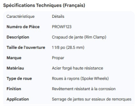 PROPAR RIM CLAMP 1-1/8"