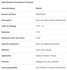 PROPAR AXLE SPINDLE NUT