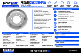 PROPAR WHEEL2 2.5 X 8.25 WHEEL HUB MOUNT WHITE