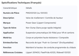 POWER GEAR LEVELING VALVE