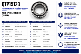 AXLE SPINDLE BEARING 1.25" I.D. #42 6 BOLTS OUTER, 15245RACE