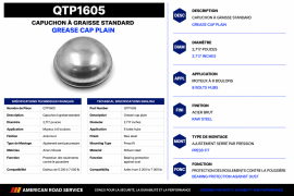 GREASE CAP PLAIN 2.717" 8 BOLTS HUBS