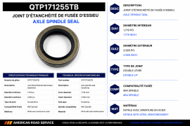 AXLE SPINDLE SEAL 1.719" X 2.565" O.D. DOUBLE LIP #84 SPNDL