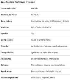 INT&Eacute;RRUPTEUR DE FREIN D'URGENGE