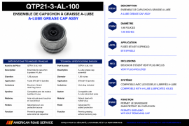 GREASE CAP ASSY A-LUBE W/VENT PLUG 1.98" BT 8