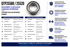 AXLE SPINDLE BEARING 1.75" I.D. INNER, #99 OUTER 25520 RACE