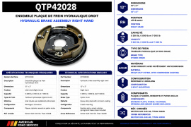 BRAKE BACKPLATE KIT 12&rdquo; X 2&rdquo; HYDRO DRUM&ndash;5.2K & 6K & 7K RH
