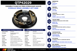 BRAKE BACKPLATE KIT 12&rdquo; X 2&rdquo; HYDRO DRUM&ndash;5.2K & 6K & 7K LH