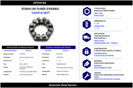 AXLE SPINDLE NUT 1" - 14 CASTLEADED 6 SLOT