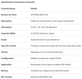 CHA&Icirc;NE DE S&Eacute;CURIT&Eacute;