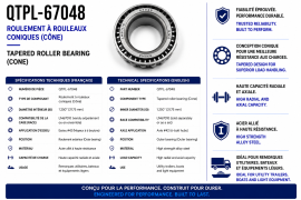 AXLE SPINDLEBEARING 1.25"ID, #42 6-BOLT OUTER, LM-67010 RACE