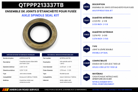 AXLE SPINDLE SEAL KIT FOR AXLE (1 PCE)