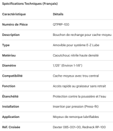 GREASE CAP RUBBER PLUG A-LUBE