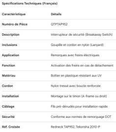 INT&Eacute;RRUPTEUR DE FREIN D'URGENGE