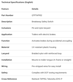 INT&Eacute;RRUPTEUR DE FREIN D'URGENGE
