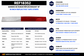 REFLECTIVE TAPE STRIPS RED/WHT 18"