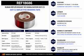 REFLECTIVE TAPE 7"WHT/11"RED (150 RL)